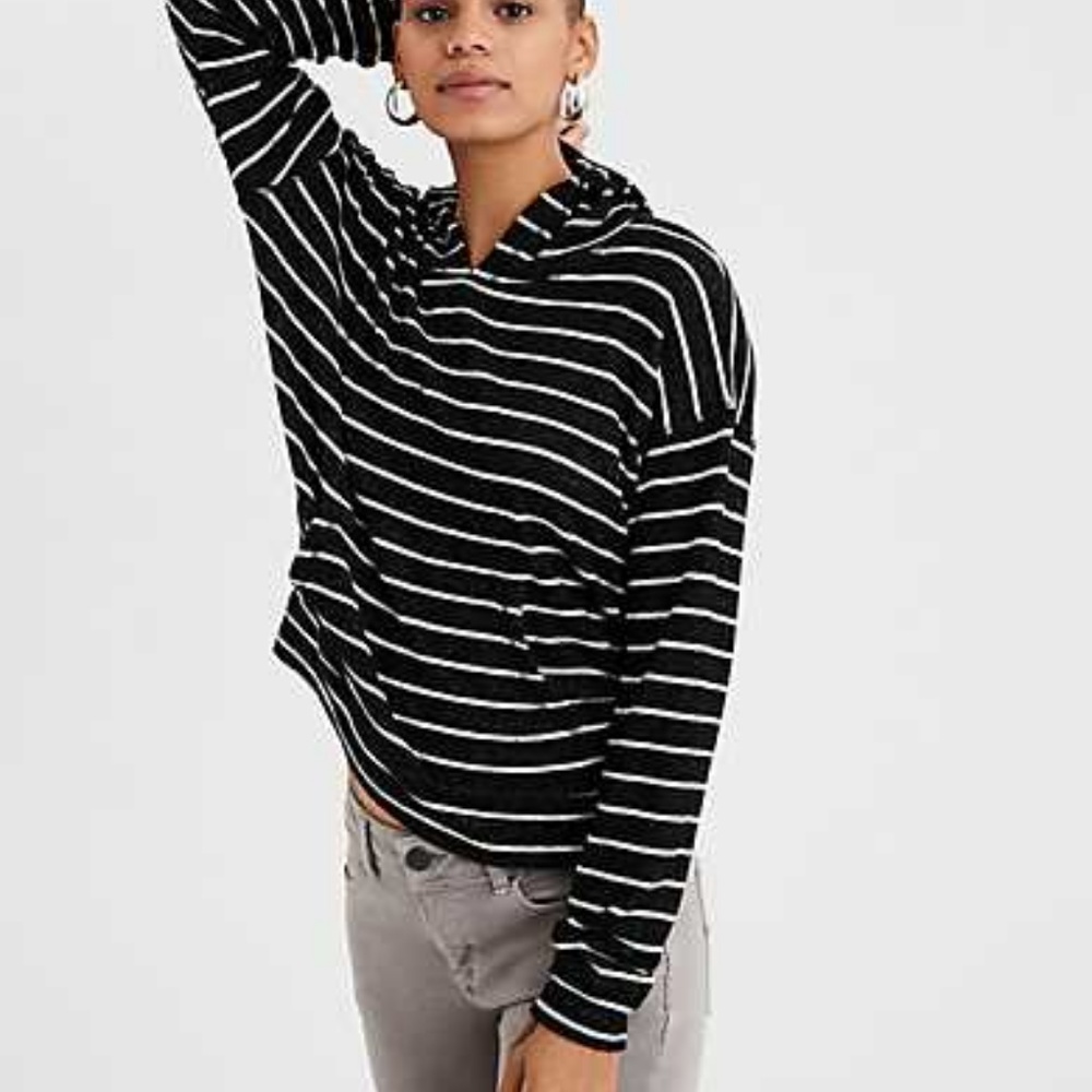 American Eagle Striped Hoodie